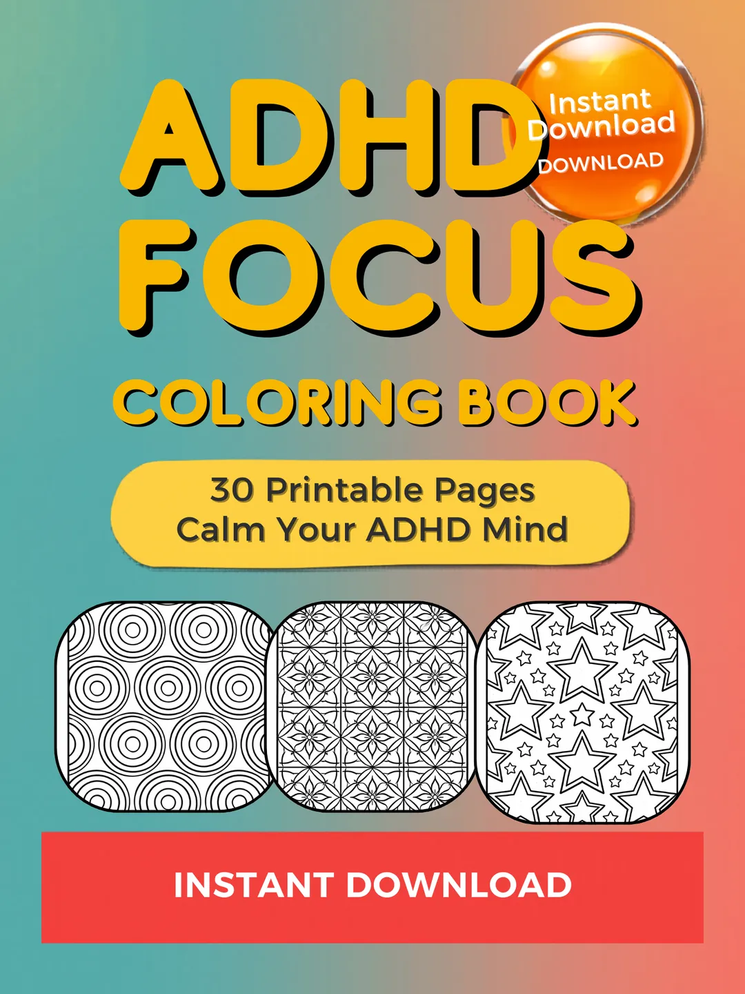 Adult focus colouring book
