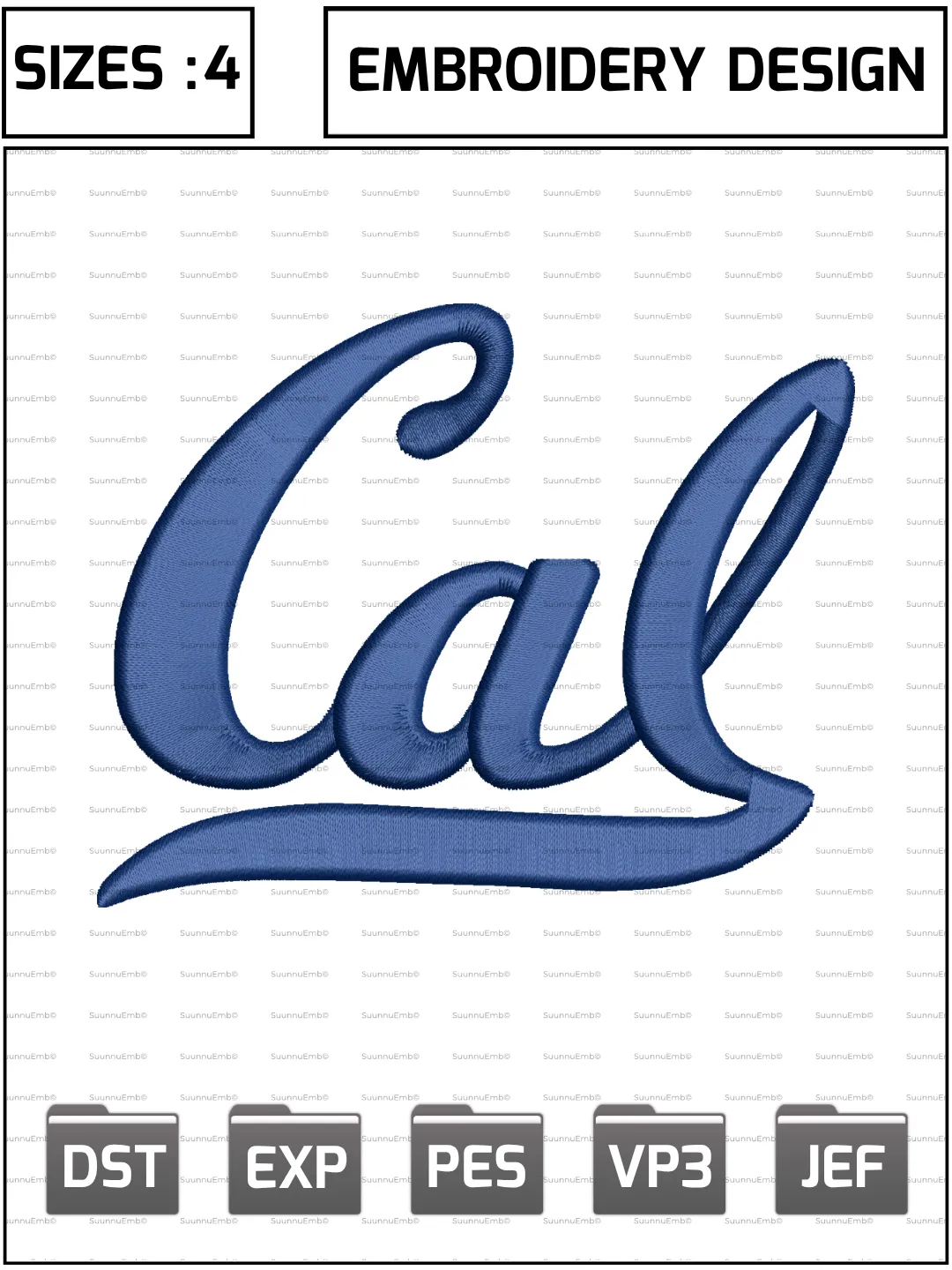 California Golden Bears Logo Embroidery Design,NCAA Logos Embroidery Design,NCAA Teams, Machine Embroidery Design File,4 Sizes, Digital Download