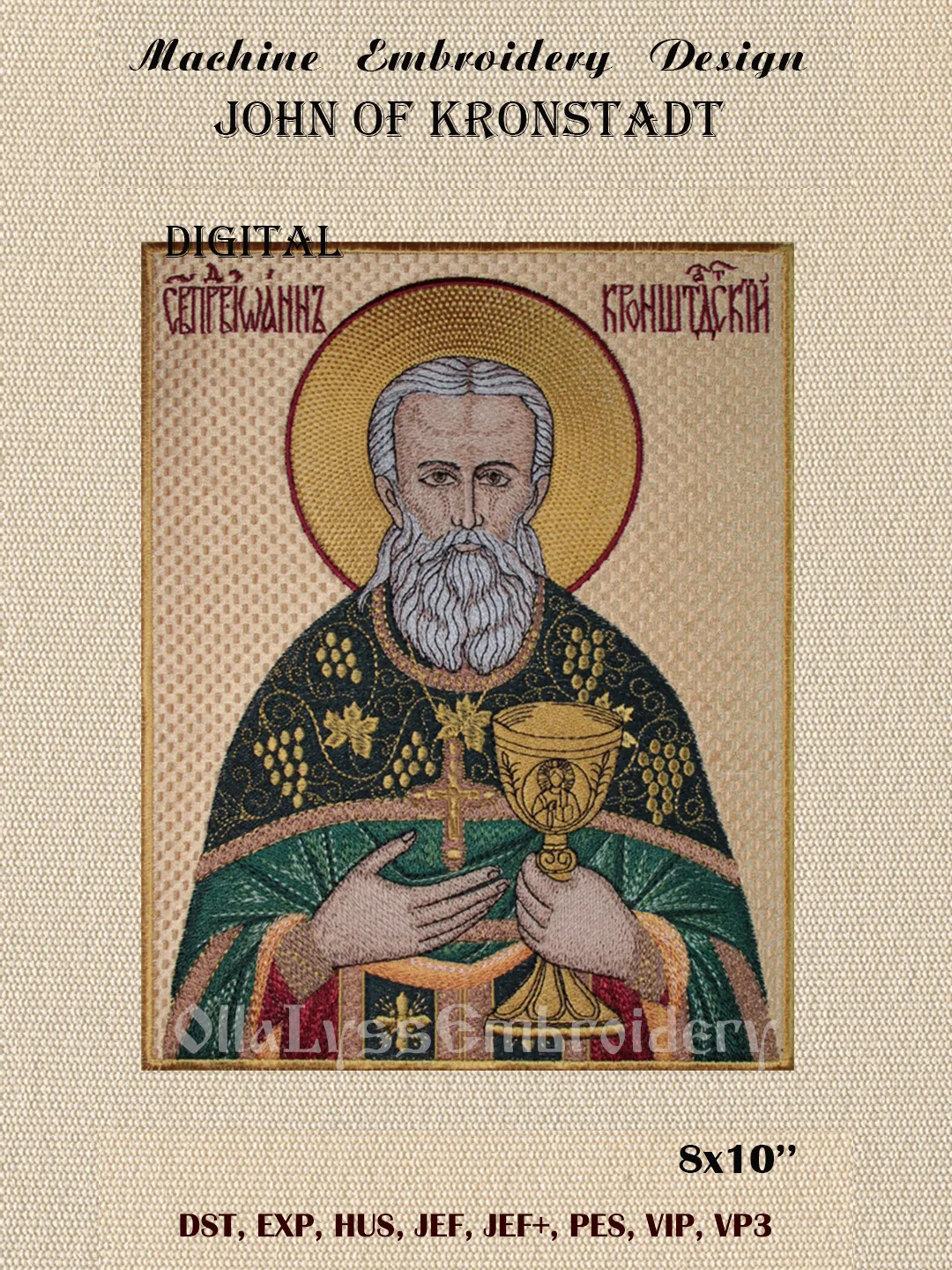 John of Kronstadt embroidery design