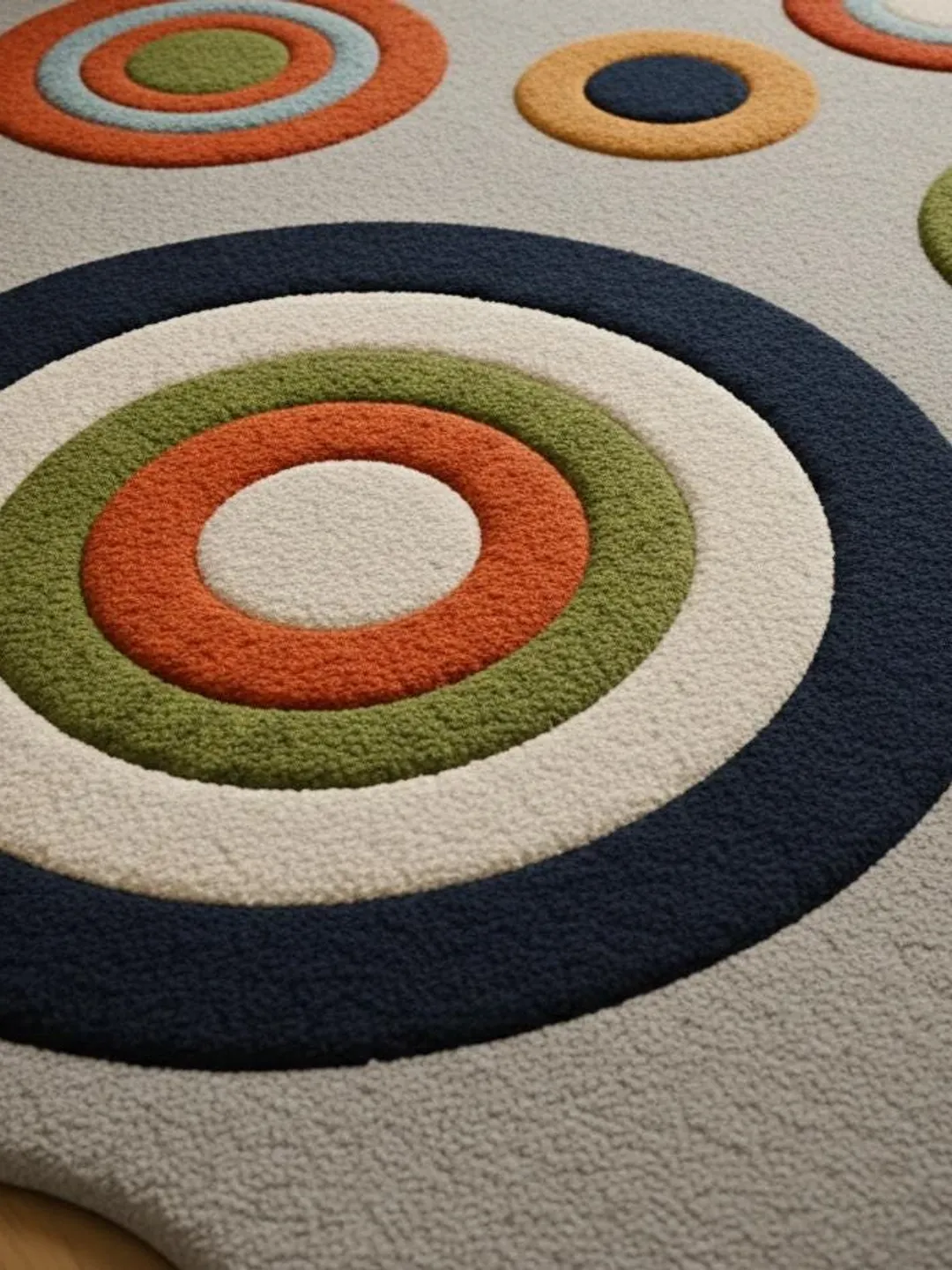 Modern Multicolor Concentric Circle Area Rug for Living Room , Bedroom ...