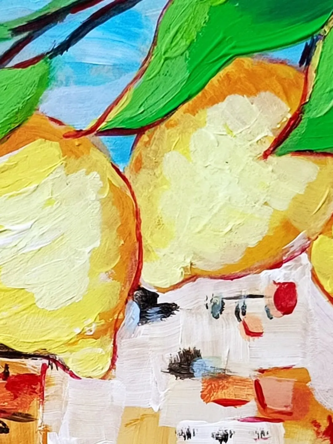 Positano Painting Lemon Italy Original Art Amalfi Coast Impasto