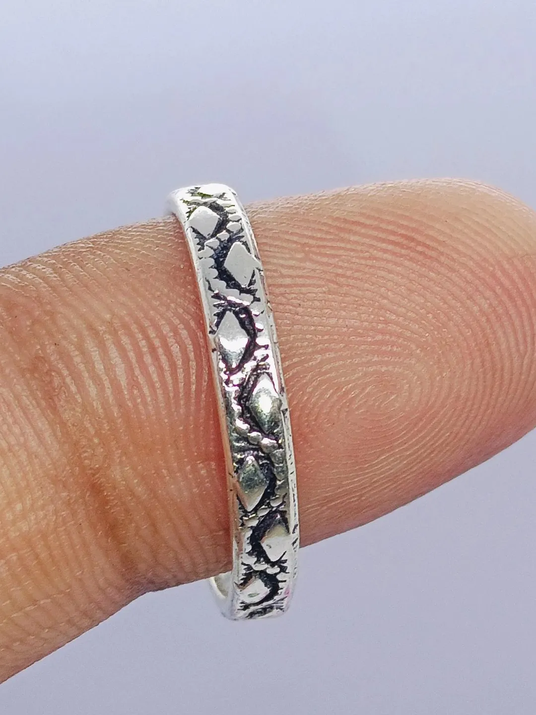 Handmade Sterling Silver Beaded Ring • Minimalist Boho Stacking