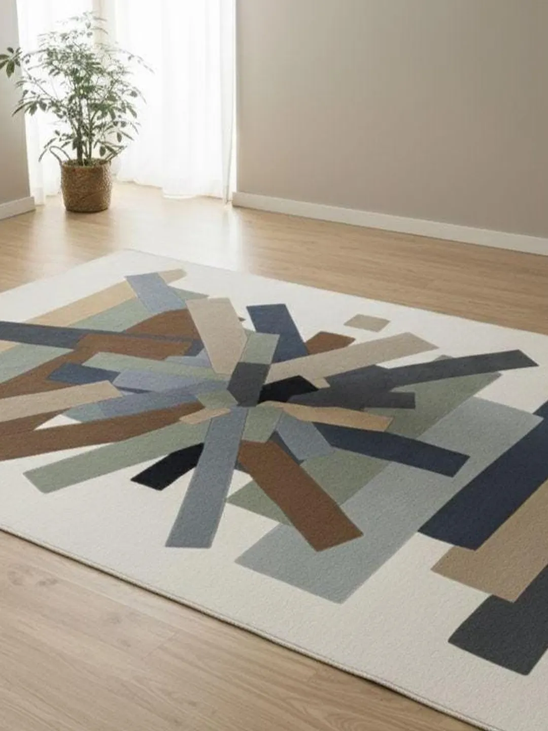 Modern Blue Hand-Tufted Wool Rug, For living room & Bedroom rugs ...