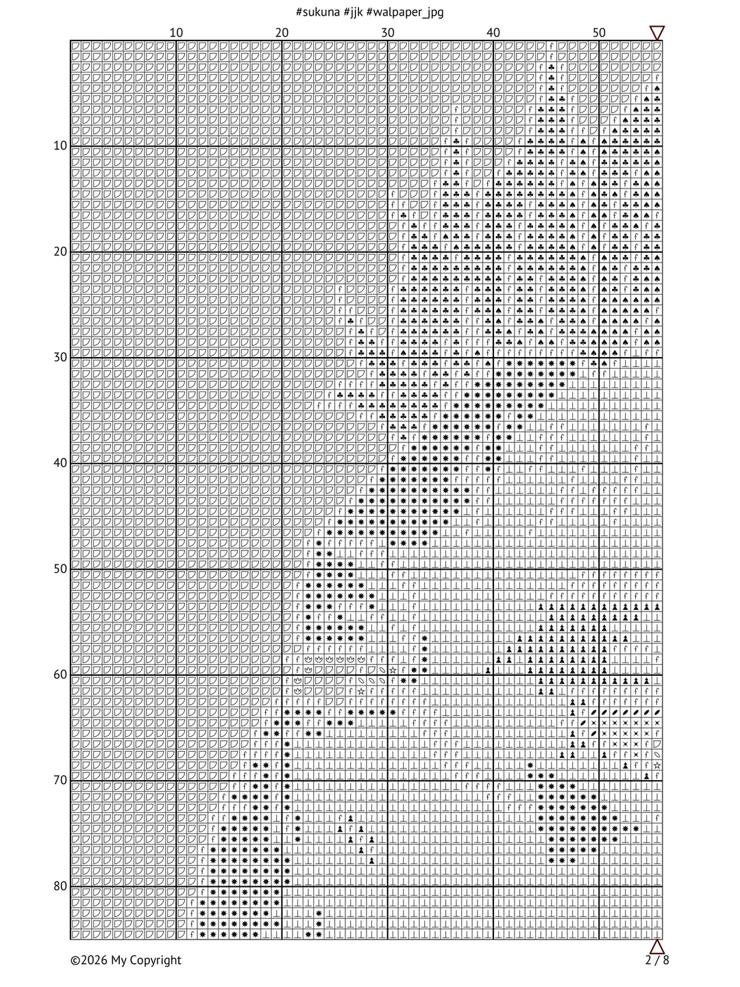 Yuji Pattern Cross Stitch Pattern / Tapestry Crochet /Sukuna / Yuji Itadori (Anime ...