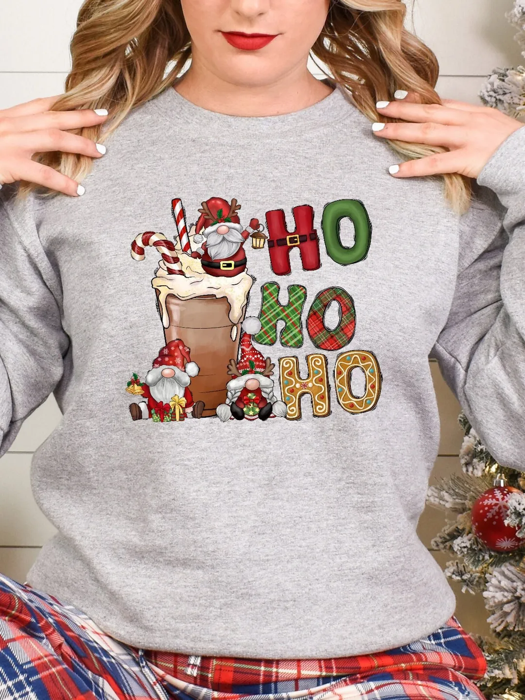 Ho Ho Ho Gnome Santa Latte Shirt, Funny Christmas Shirt, Cute Gnomes Shirt