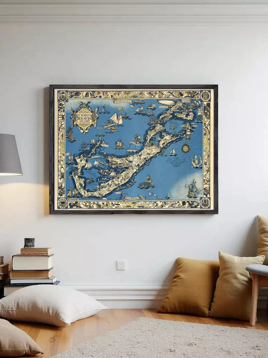 Old Map of Bermuda Islands 1930 Wall Map Print Vintage Map | Wall Map Print