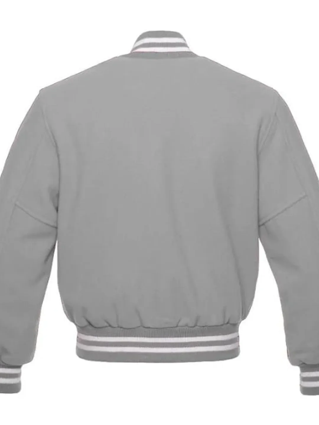 GREY ALL WOOL VARSITY JACKET