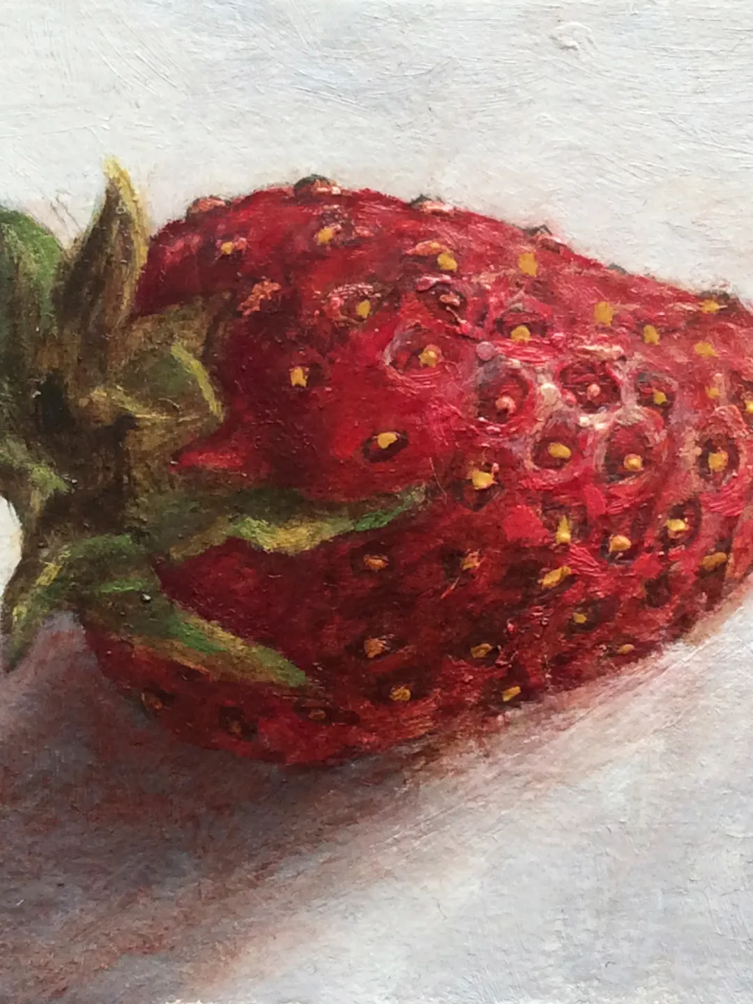 "ACEO Strawberry", oil painting fruit berry artwork still life