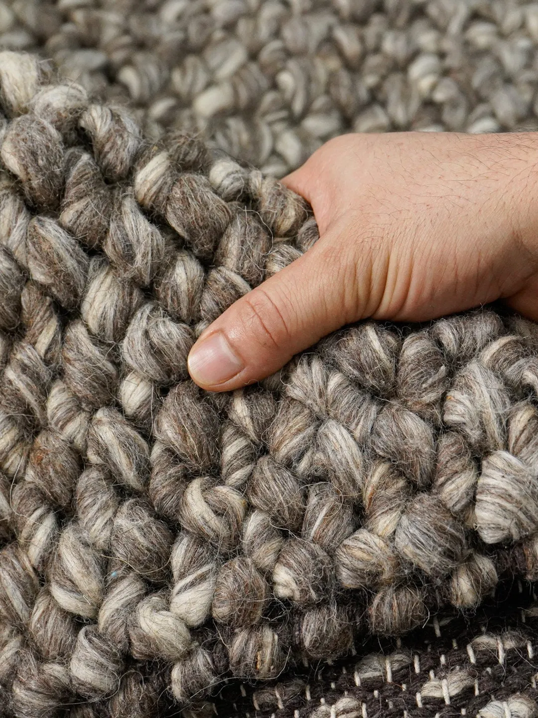 Hand Looped Rugs Handwoven Chunky wool rug - Cozy natural texture - custom rug.
