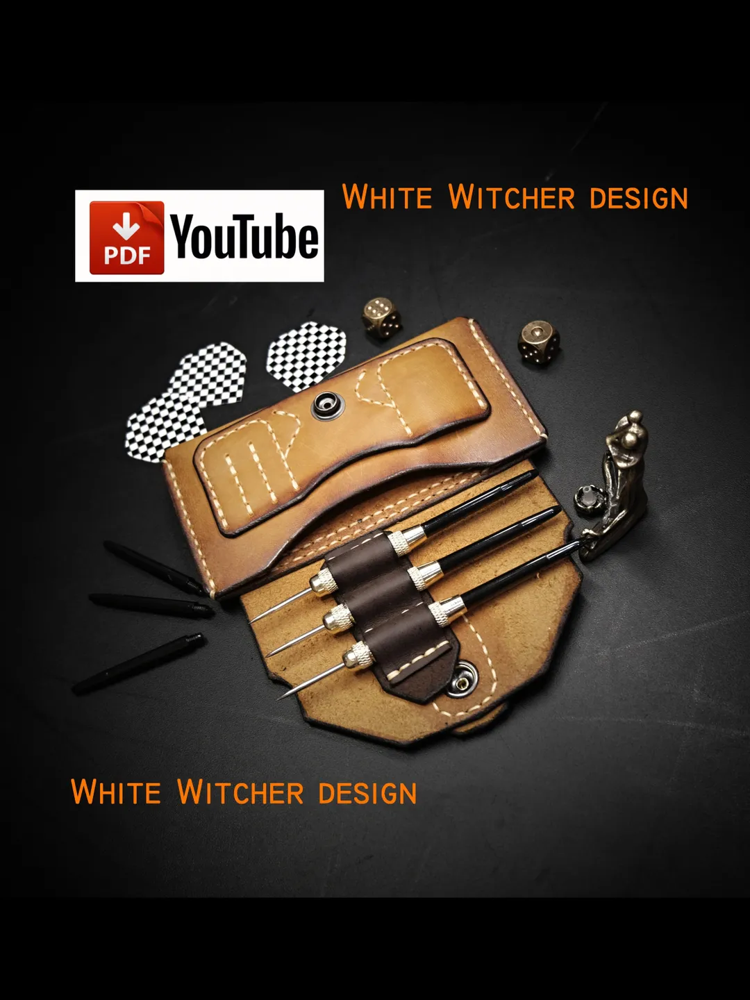 Leather pattern to make Darts case / Darts set case / PDF, SVG. OTH20