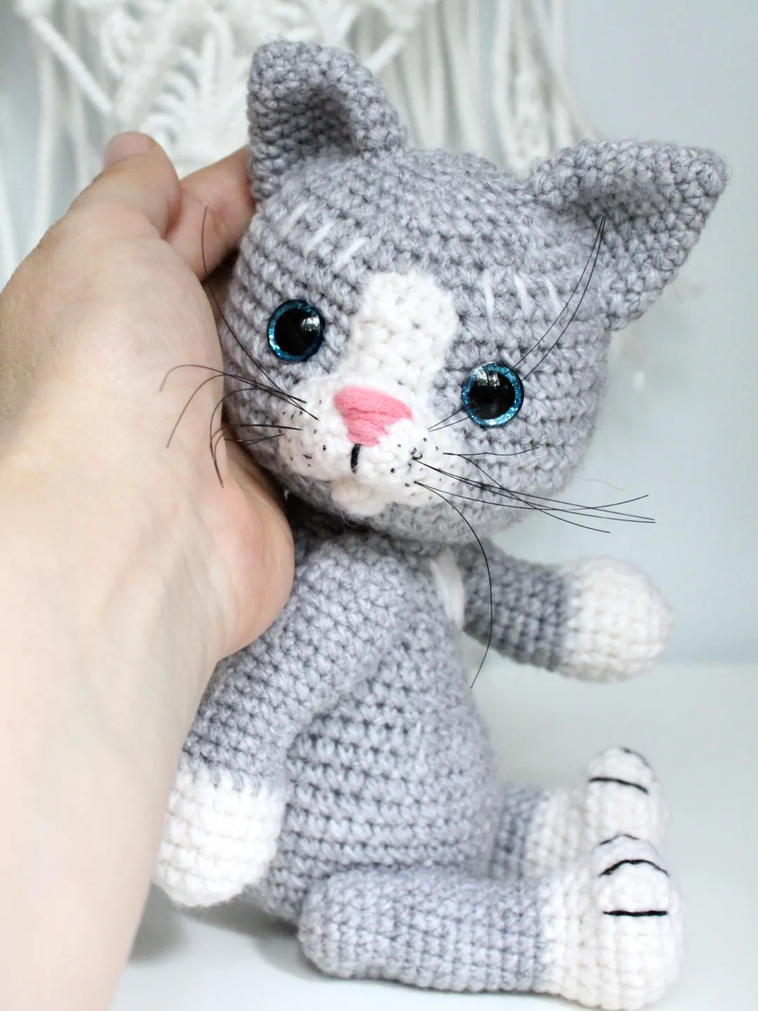 Crochet cat pattern PDF in English Kitten amigurumi stuffed toy Plush toy crochet tutorial