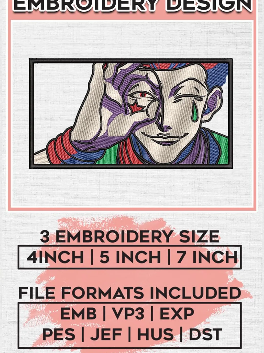 Killua x gon embroidery design, Hunter x hunter embroidery,Anime