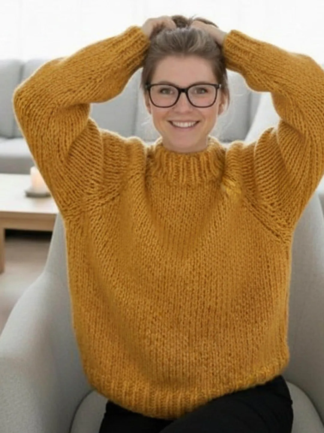 Oversized Raglan Sweater Knitting Pattern – Women