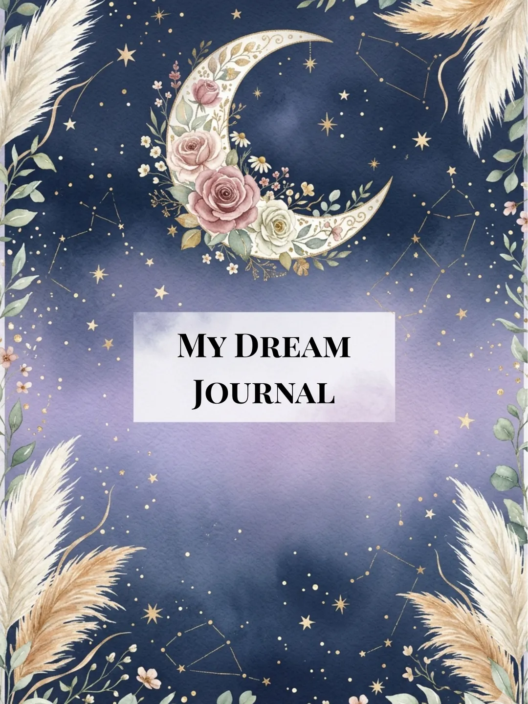 Celestial Moon Journal Cover PNG – Aesthetic Printable Design
