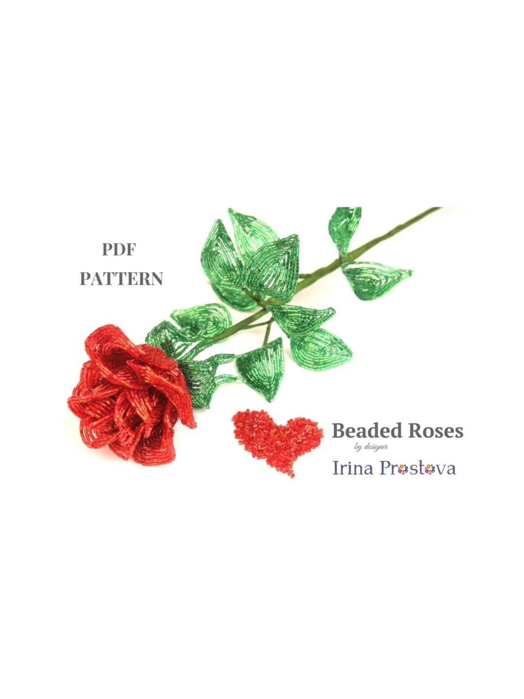 French Beaded Flowers pattern | Beaded Rose | Seed bead patterns | Beading tutorial | Digital Download - PDF