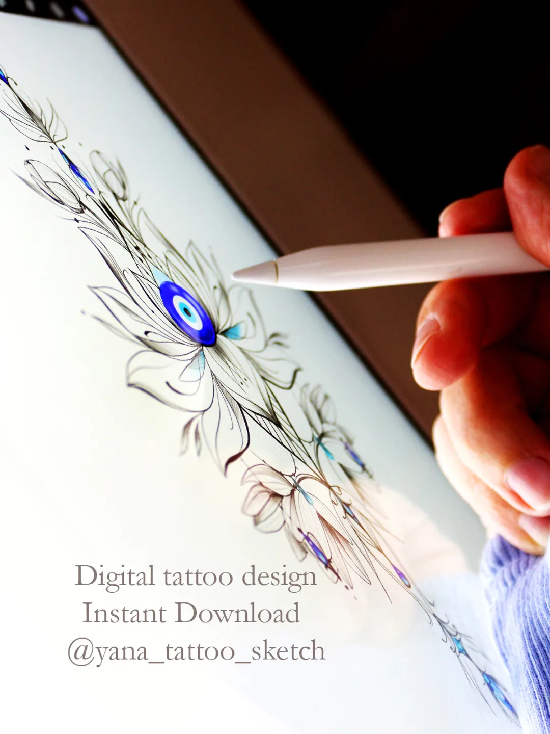 Semicolon Tattoo Design Semicolon Butterfly Tattoo Flash Outline Ideas,  Instant download PDF, JPG, PNG, image size:1080x1440