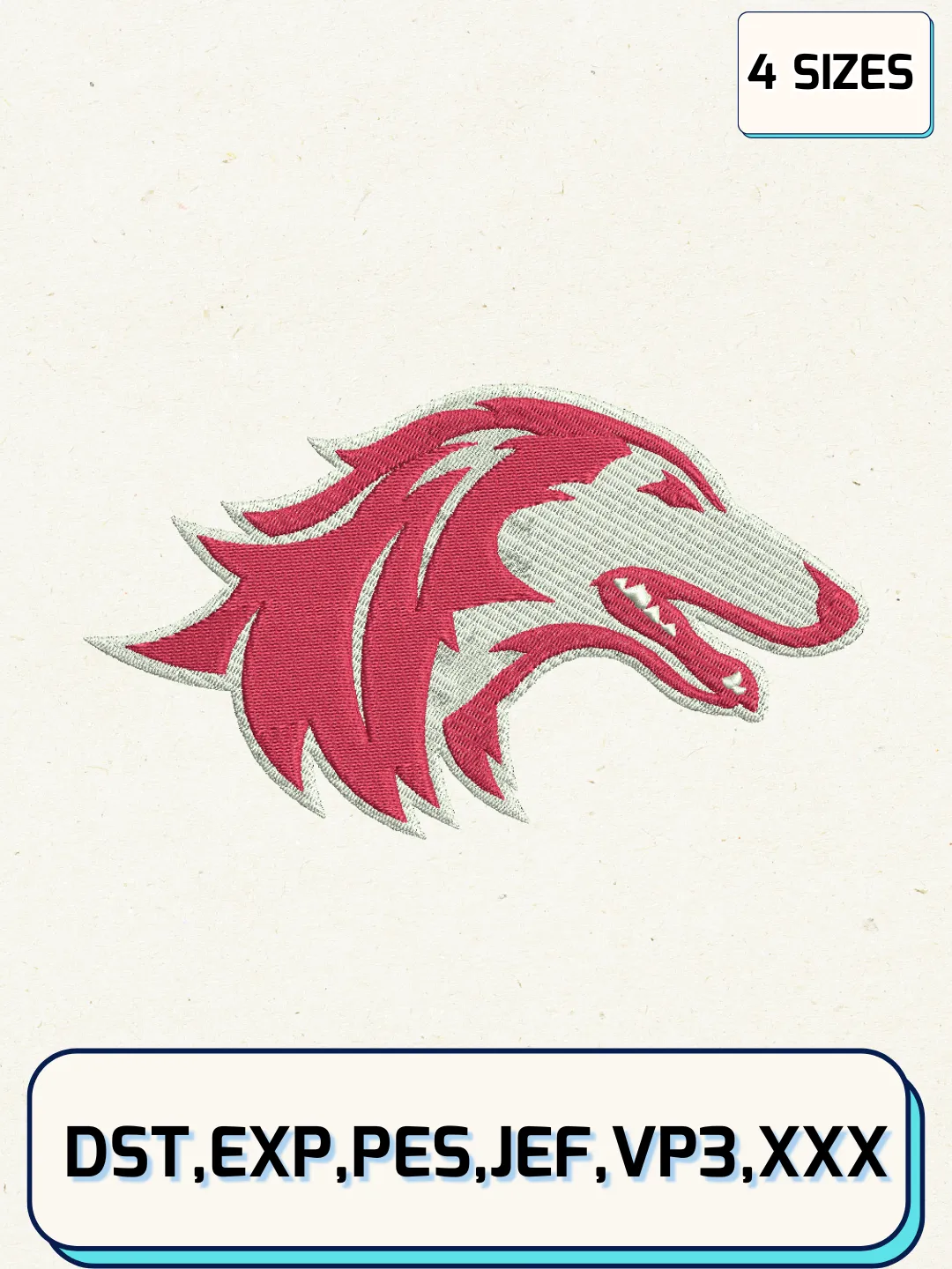 Southern Illinois Salukis Embroidery Design Files, NCAA Logos Embroidery Designs, Machine Embroidery Files, 4 Sizes