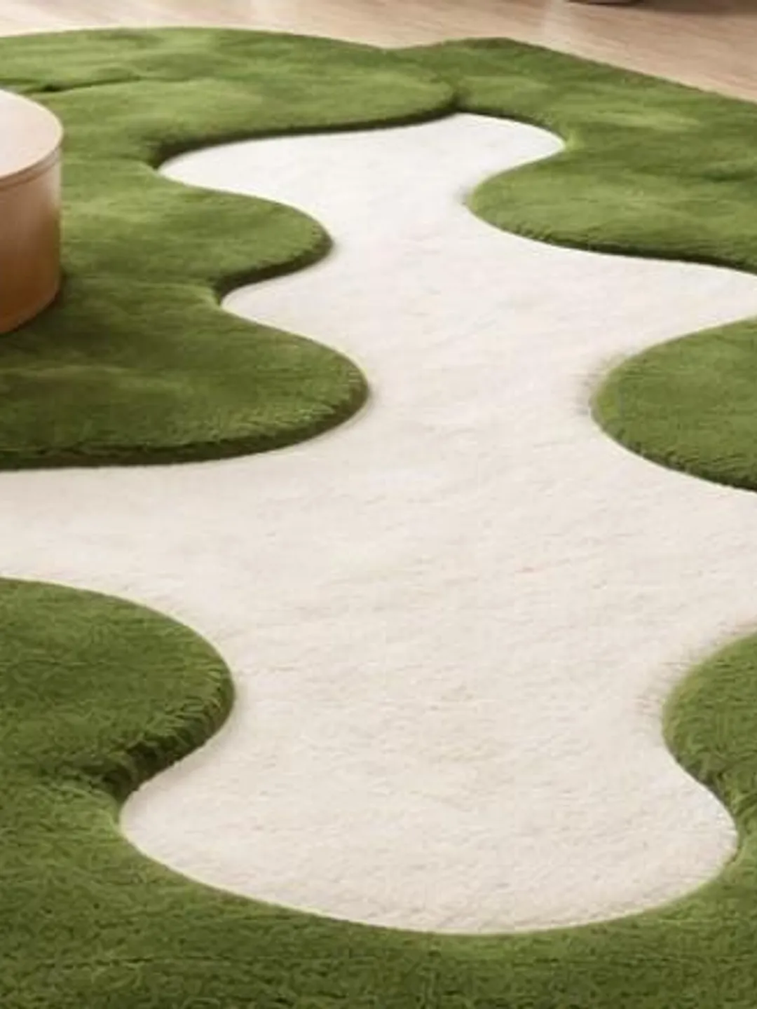 Green Moss Hand Tufted Wool Rug | Organic Wavy High Low Area Rug ...