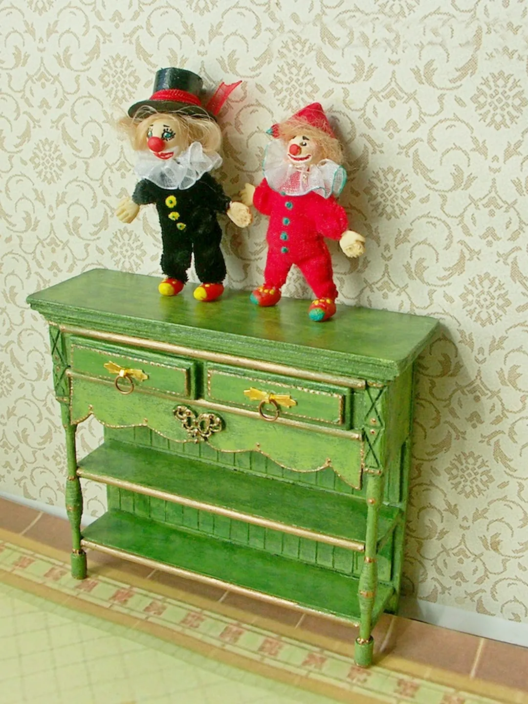 Little clowns for dolls. Doll toy.1:12 scale.