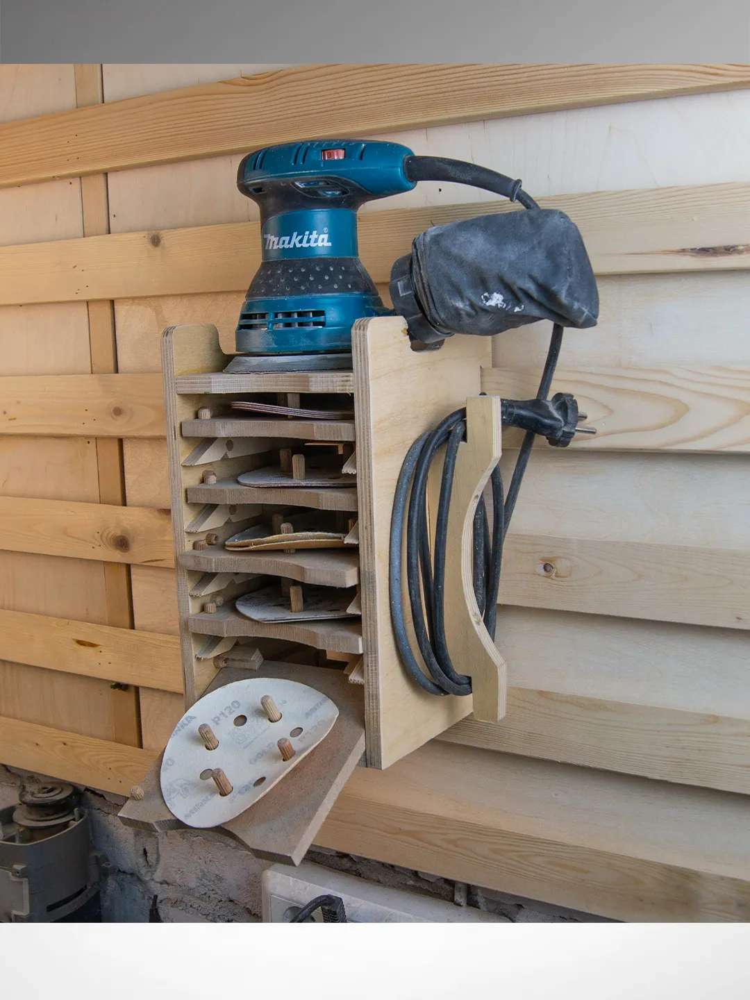 Orbital Sander Rack Plans (PDF) for Workshop – DIY French Cleat Storage ...
