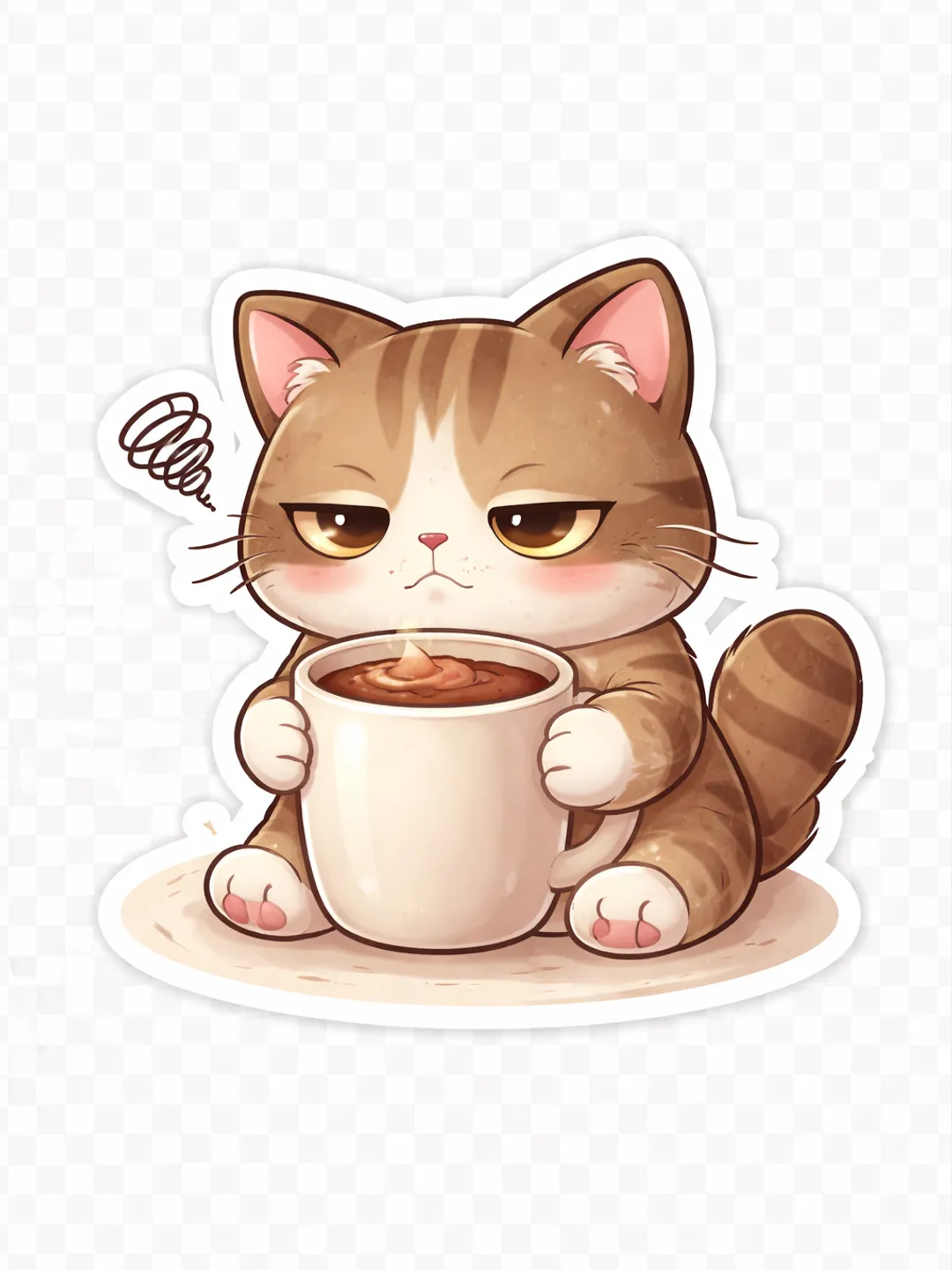 Cozy Cat Mug Stickers
