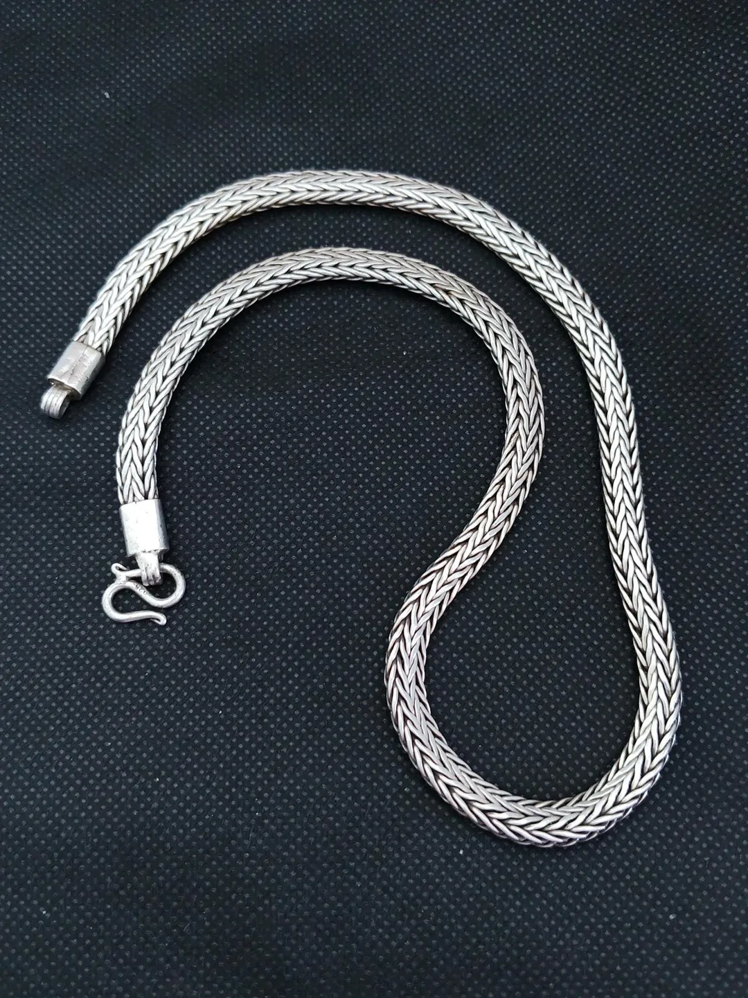 Sterling Silver Chain Necklace Foxtail 925 Bali Snake Solid