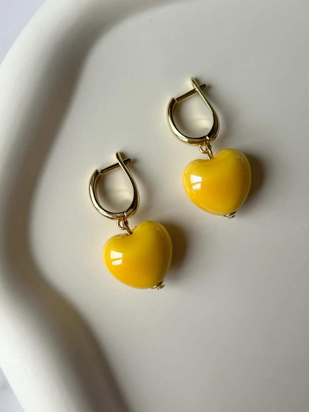 Handmade earrings, heart earrings