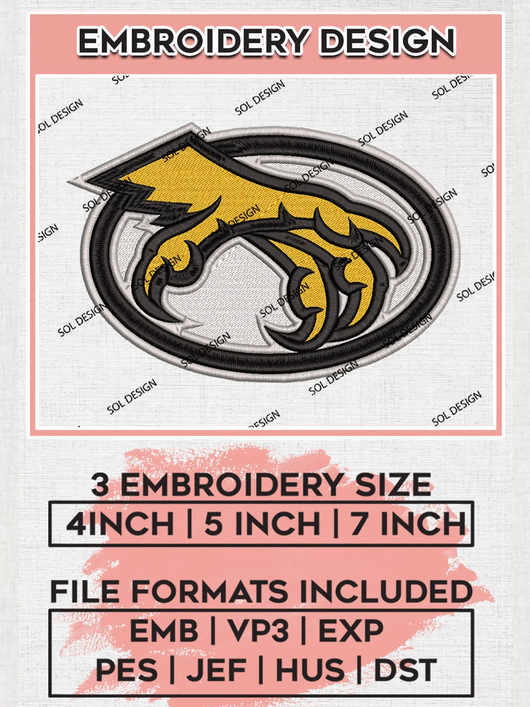 Kennesaw State Owls Team Logo embroidery designs, NCAA Kennesaw State Owls Logo Machine embroidery files , NCAA Team Logo embroidery designs, NCAA Game Day Machine embroidery designs, Digital Download