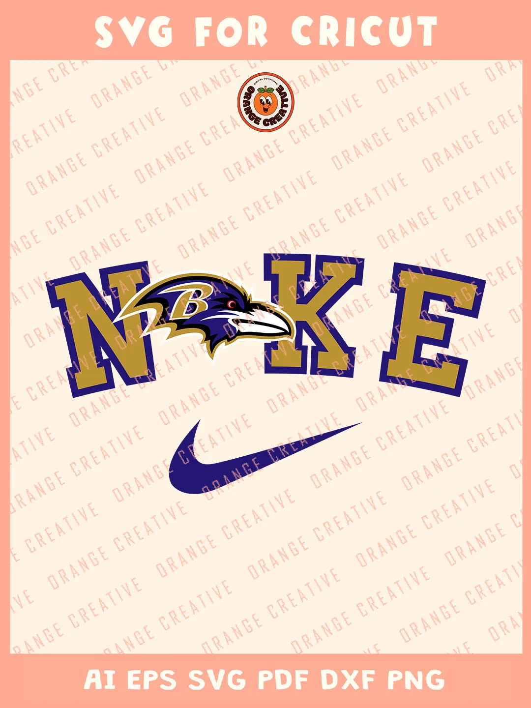 Ni.kee NFL Baltimore Ravens Team Logo Svg, NFL Football Team Svg, NFL Ravens Team SVG for cricut, NFL Team Shirt For Fan, Svg Files for Cricut, Png, Dxf, Digital Download
