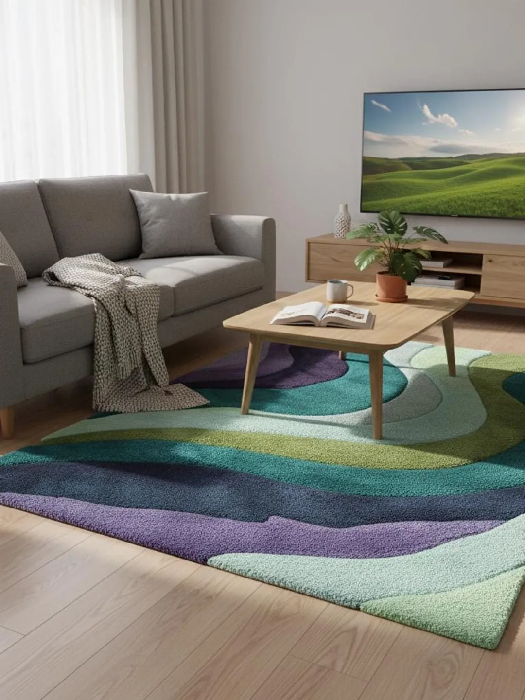 Hand-Tufted Wool Wave Rug | Mid-Century Modern, Boho-Luxury Decor