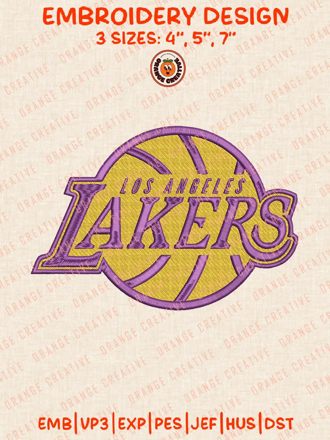 Los Angeles Lakers Logos Embroidery Designs, NBA Team Logo Embroidery Files, Machine Embroidery Design File, 4 Sizes, Custom Size, Digital Download
