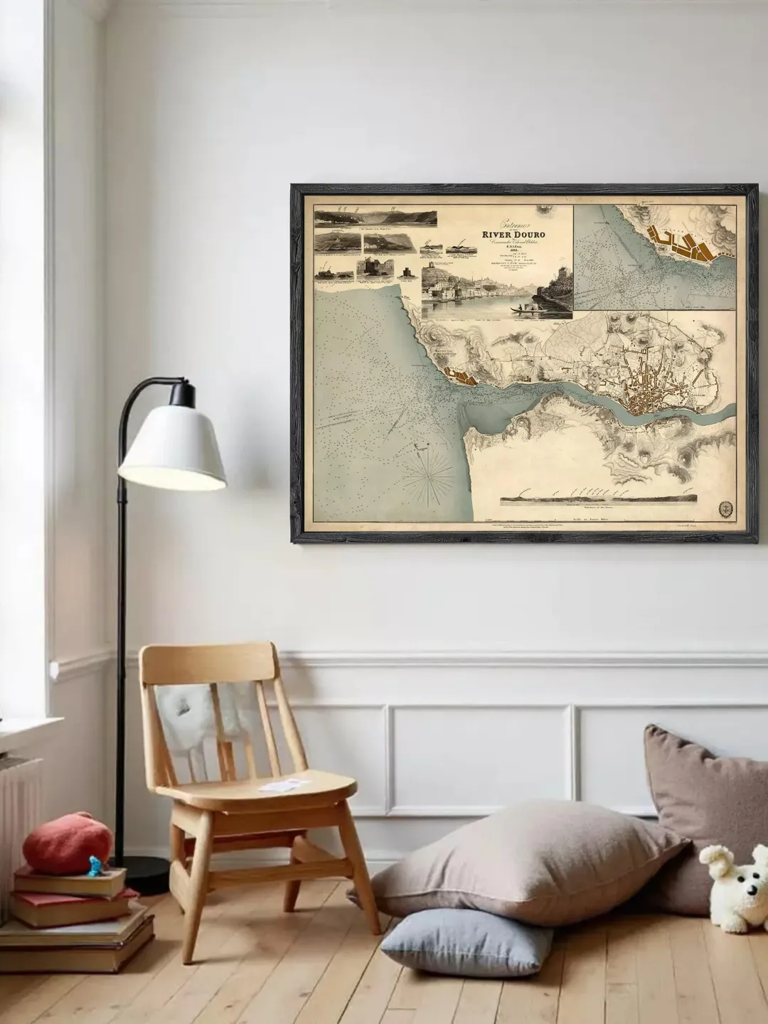 Vintage Porto Portugal Map Print | 1833 Oporto Map