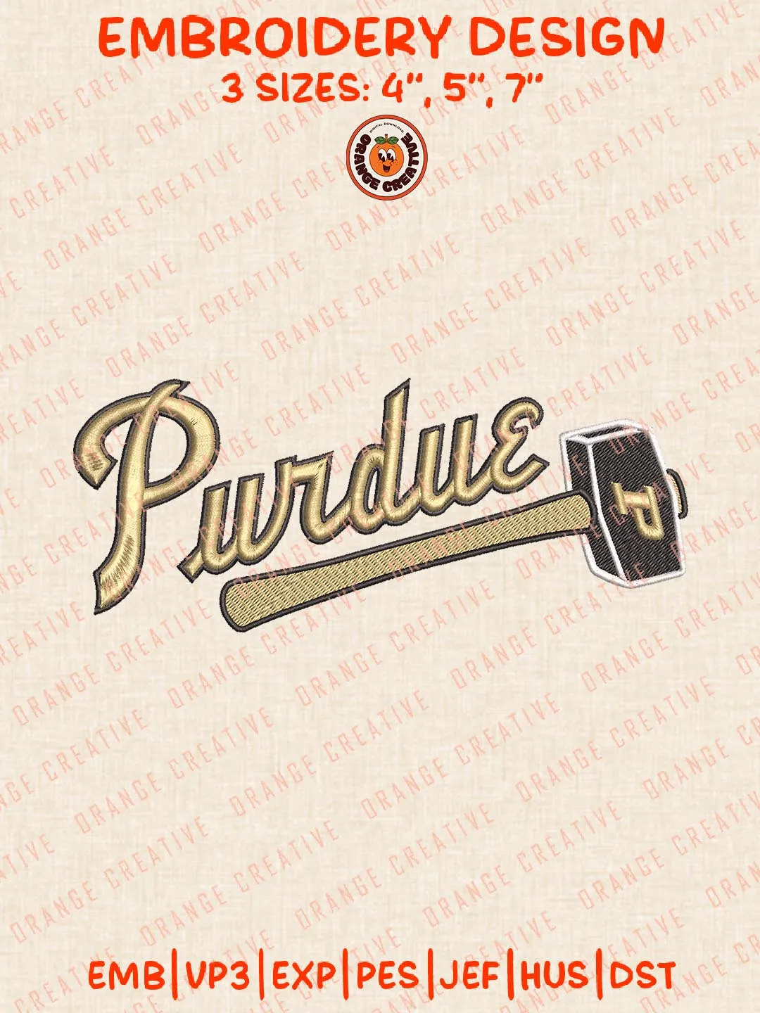 NCAA Purdue Logo Embroidery Design Files, NCAA Logos Embroidery Designs, NCAA Purdue Boilermakers Machine Embroidery Files, 3 Sizes, Custom Sizes, Instant Download
