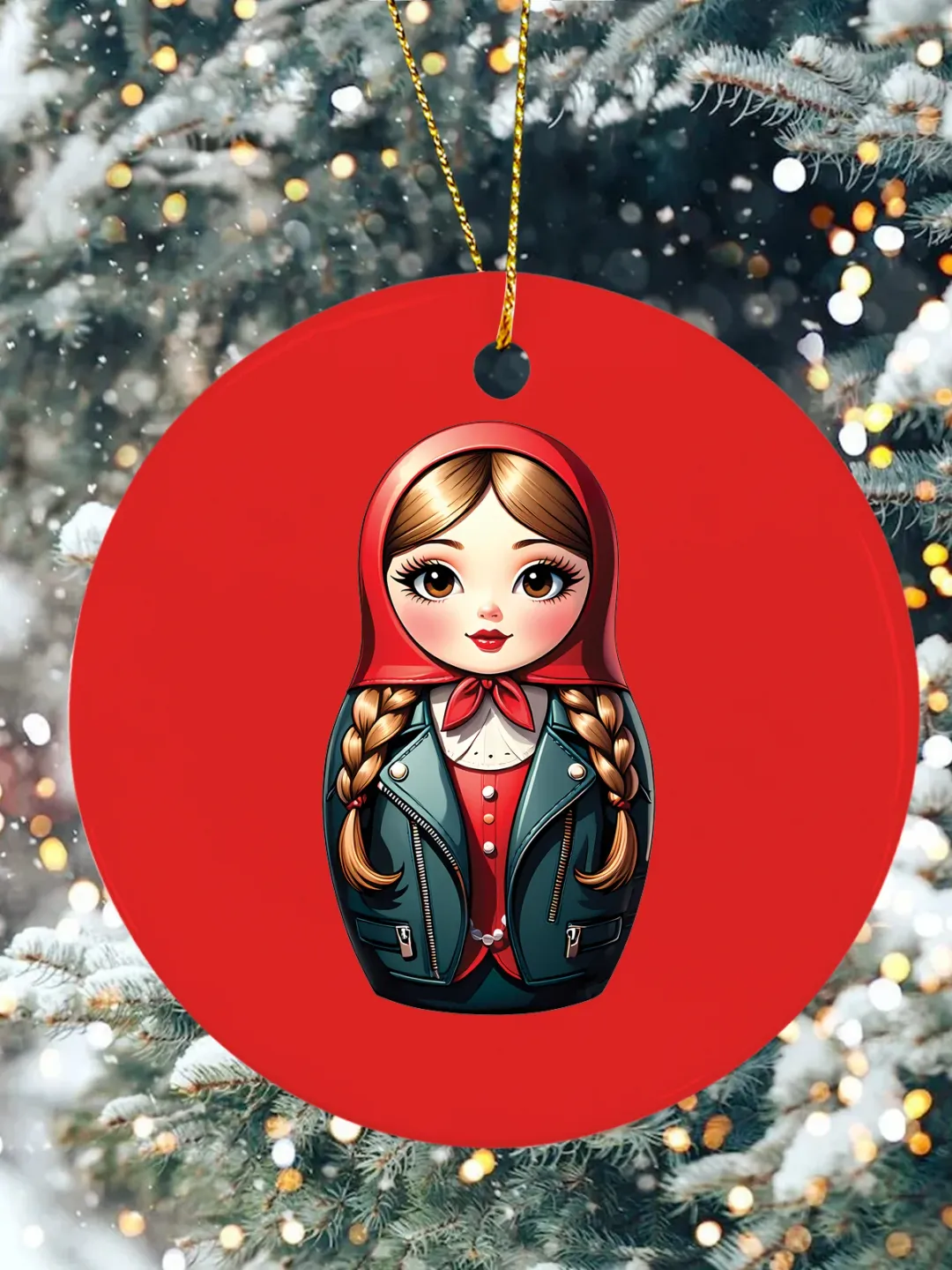 with Matryoshka Christmas Ceramic Ornament