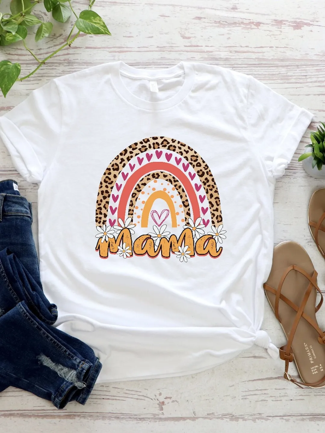 Mama Rainbow T-Shirt, Minimalist Style (Unisex and Women's)