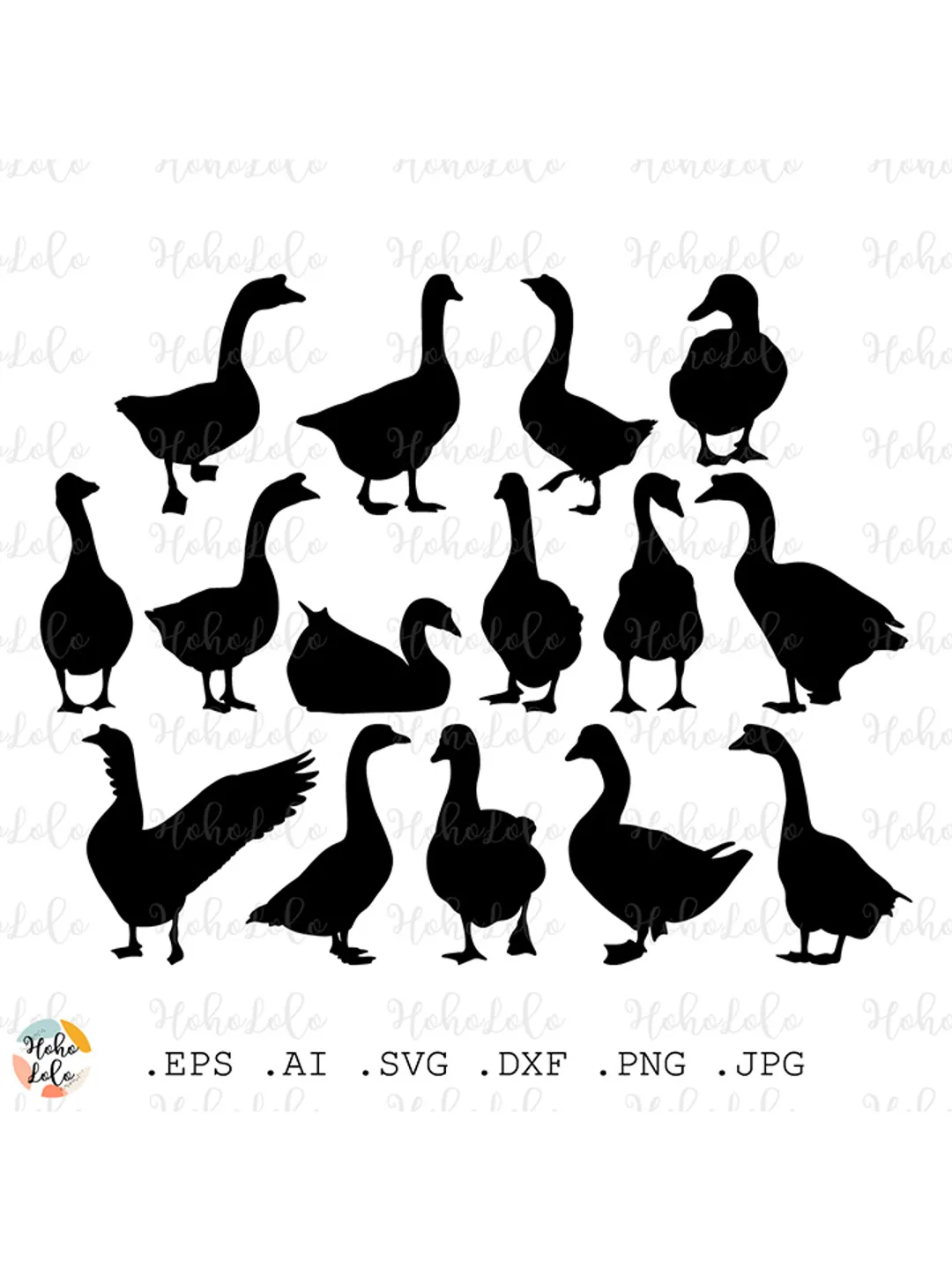 Goose Svg, Goose Silhouette, Goose Stencil Template Dxf, Goose Cricut, Goose Clipart Png