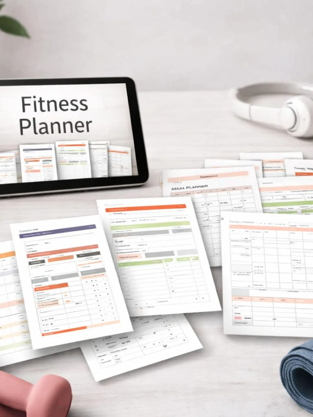 Fitness Planner Printable 39 Pages, Workout & Meal Tracker Journal ...