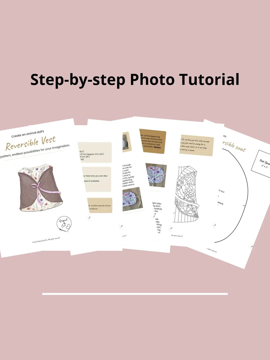 Reversible Animal Doll Vest Sewing Pattern Tutorial with Step by Step ...