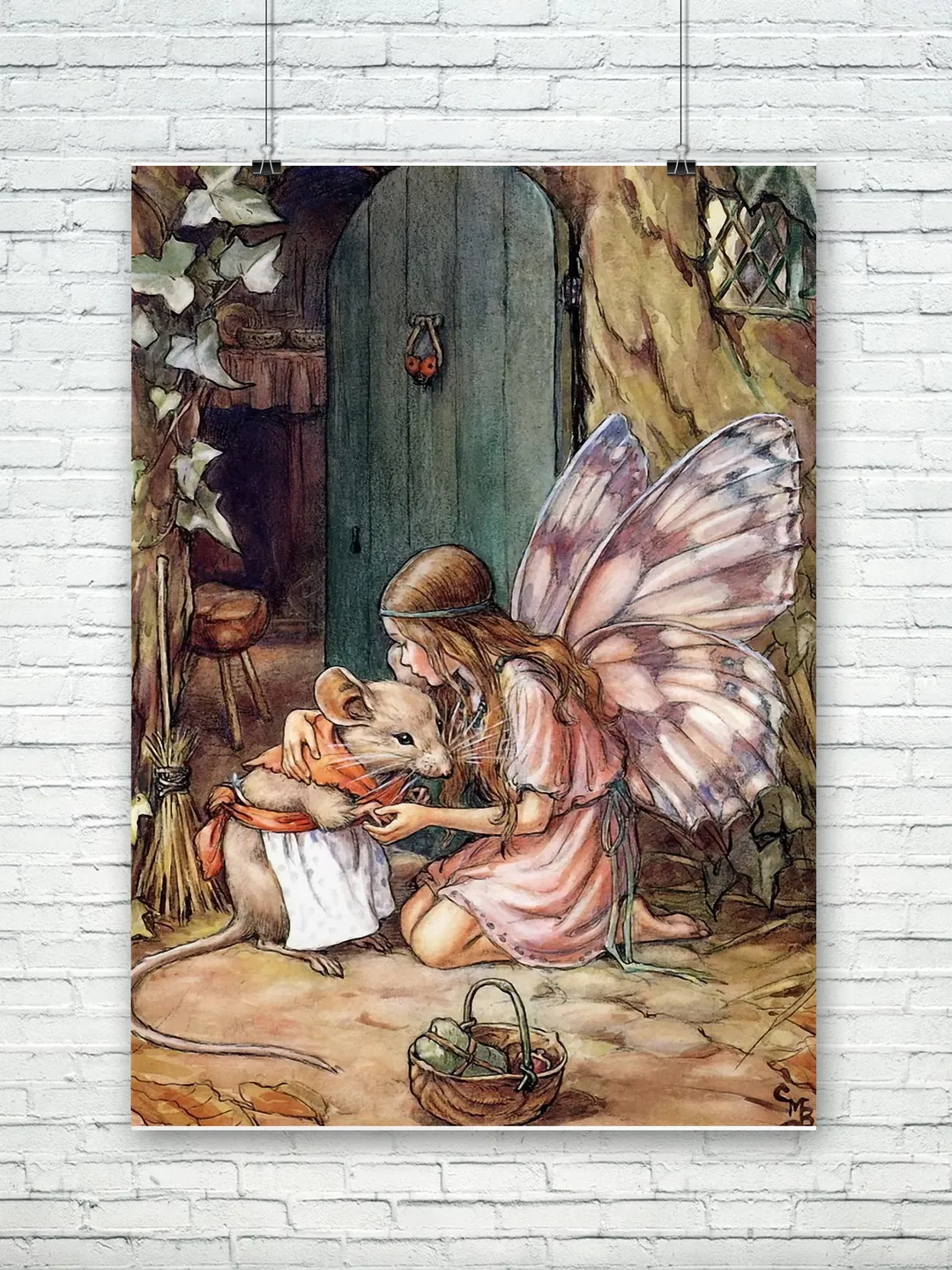 Cicely Mary Barker - Fairy's visit. Vintage illustration.