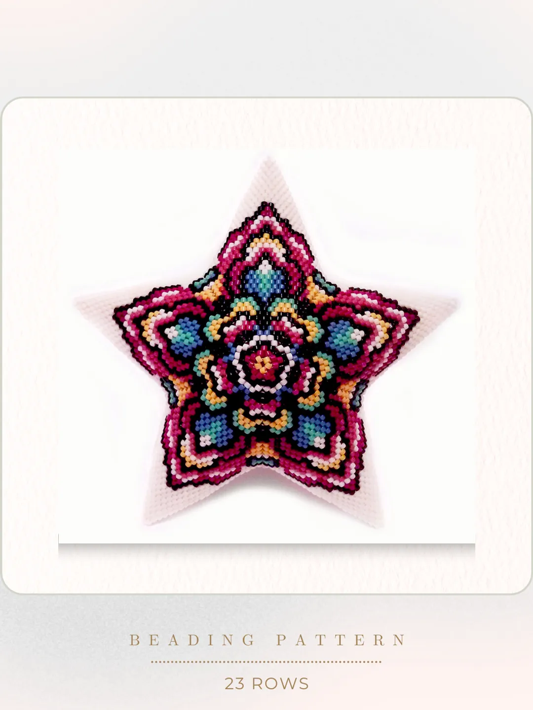 3D Peyote Star, Deja Vu, Abstract ornament, Beading tutorial, Seed Bead patterns