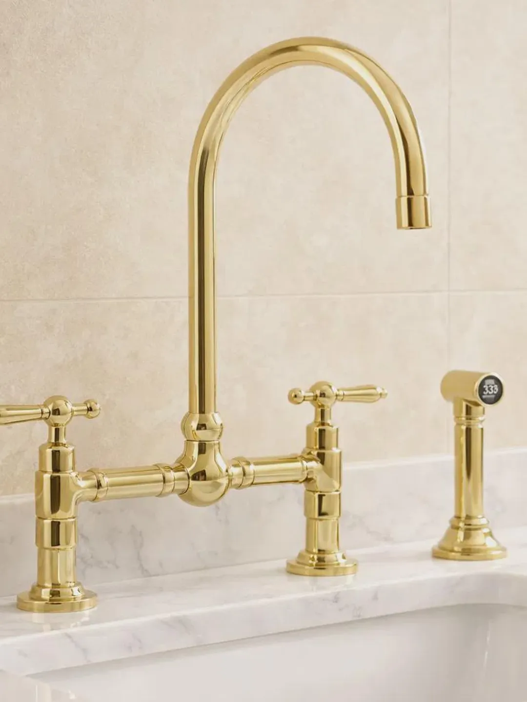 Handmade Bone Inlay Wall Mount Faucet - Black and White Patterned Brass ...