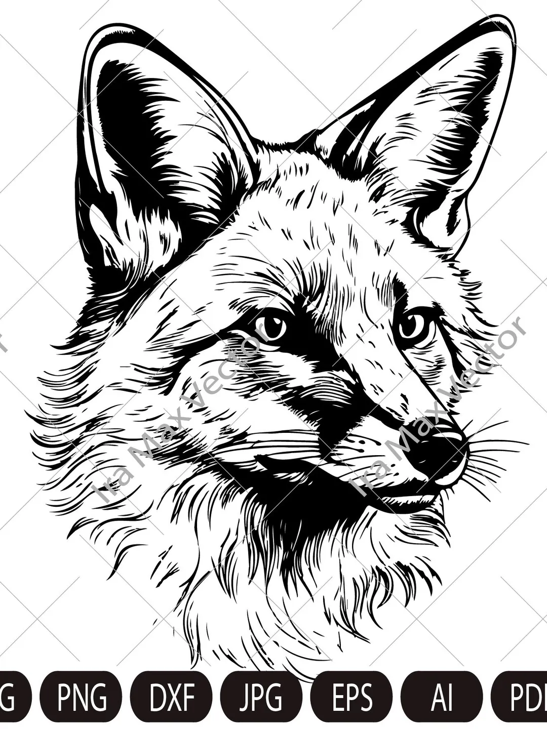 Fox svg /FOX Face svg / Fox Head svg / Fox Mascot svg / Fox Printable /Fox detailed/ INSTANT DOWNLOAD