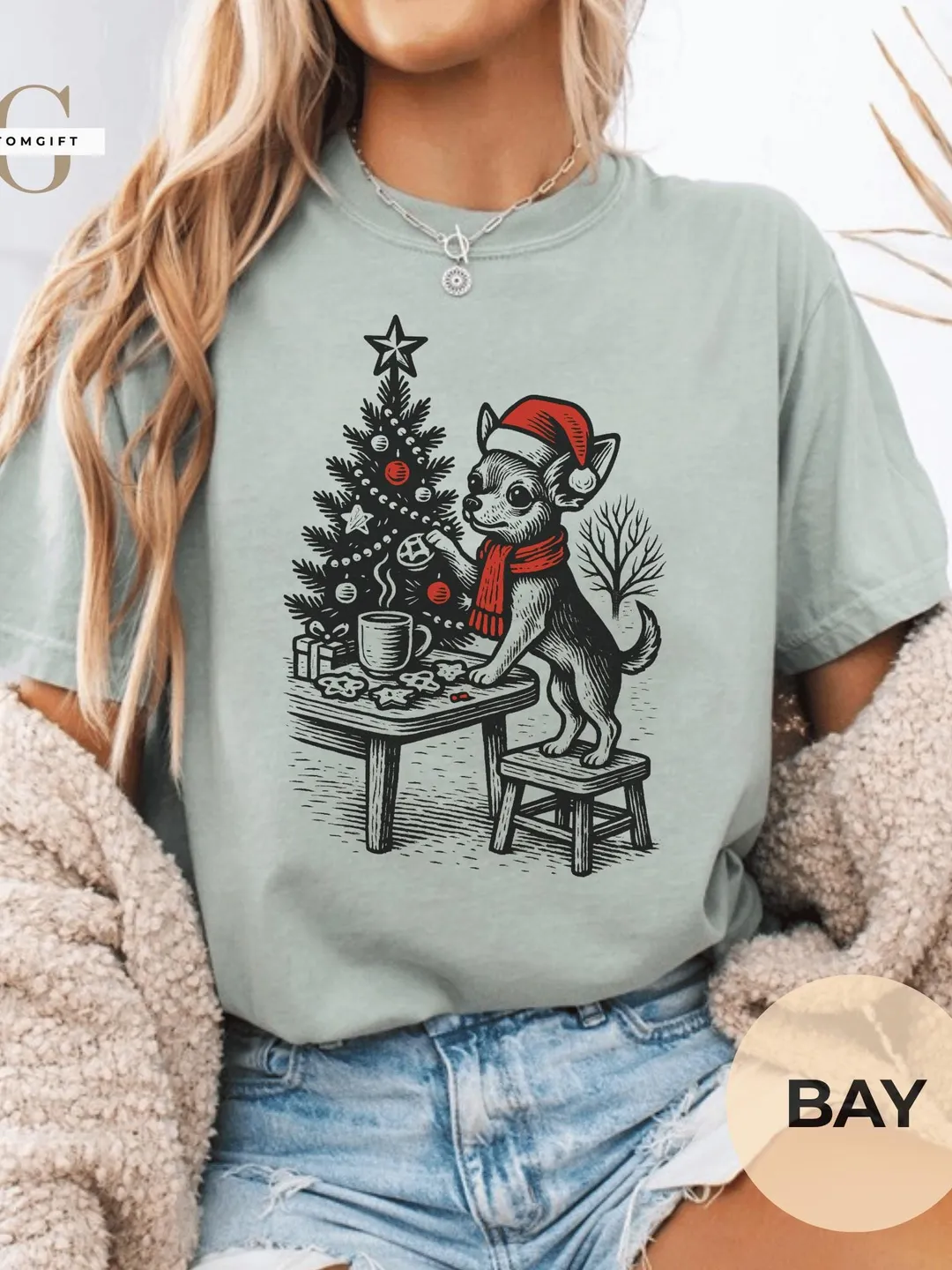Comfort Colors® Chihuahua Christmas Shirt & Mug Funny Santa Dog Lover Gift Holiday Tee