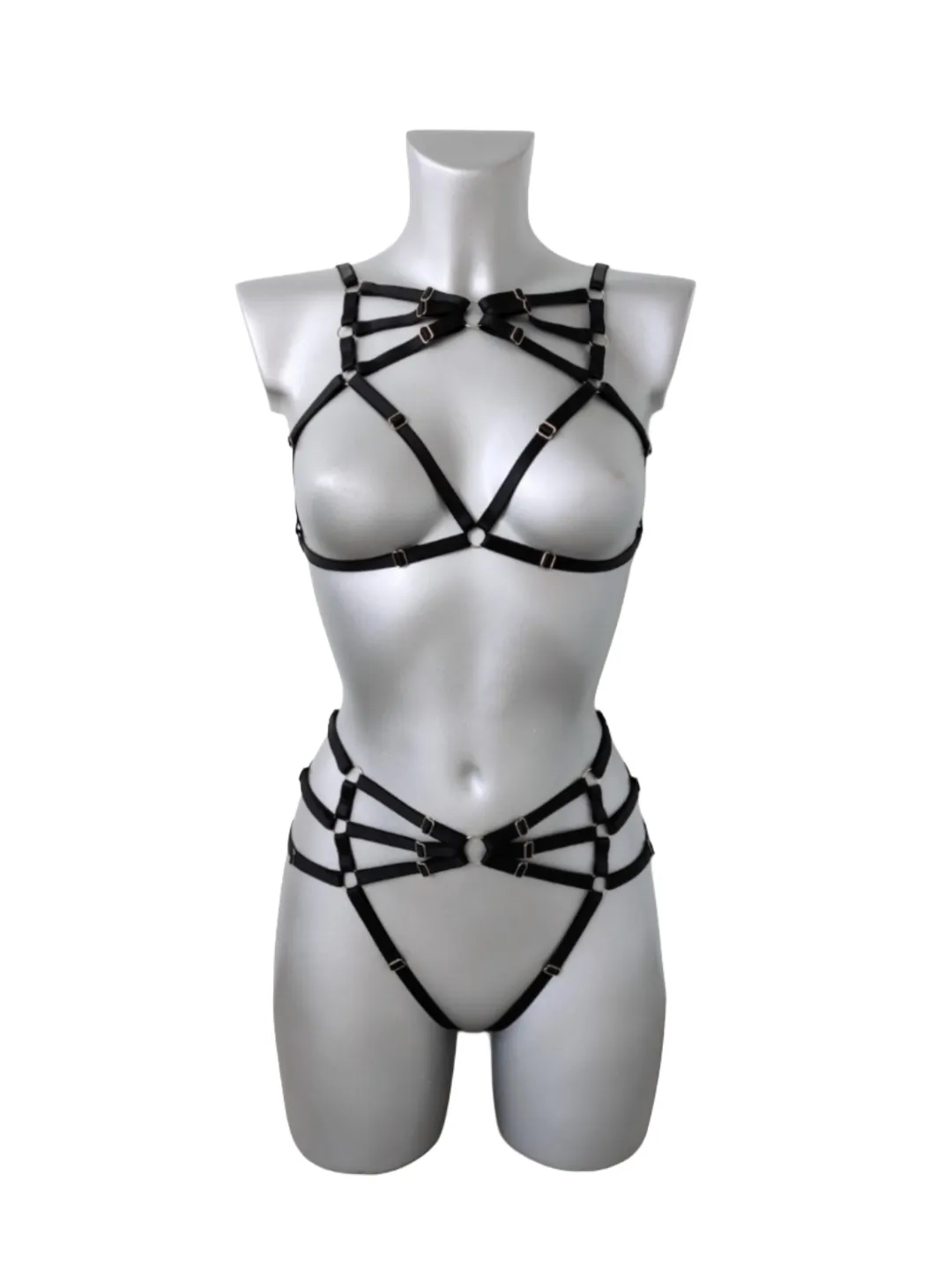 Erotic lingerie set - Crotchles panties - Harness lingerie - Sexy set