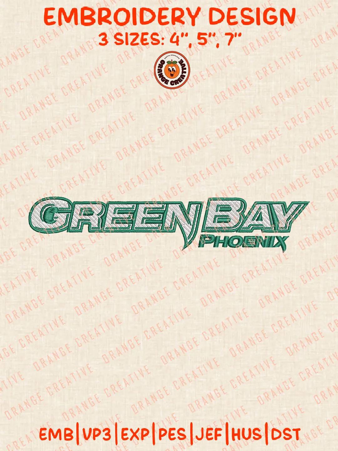 NCAA Green Bay Phoenix Word Logo Embroidery Files, NCAA Green Bay Phoenix Team Embroidery Designs, College Football Team Machine Embroidery Files, NCAA Green Bay Machine Embroidery, Digital Download