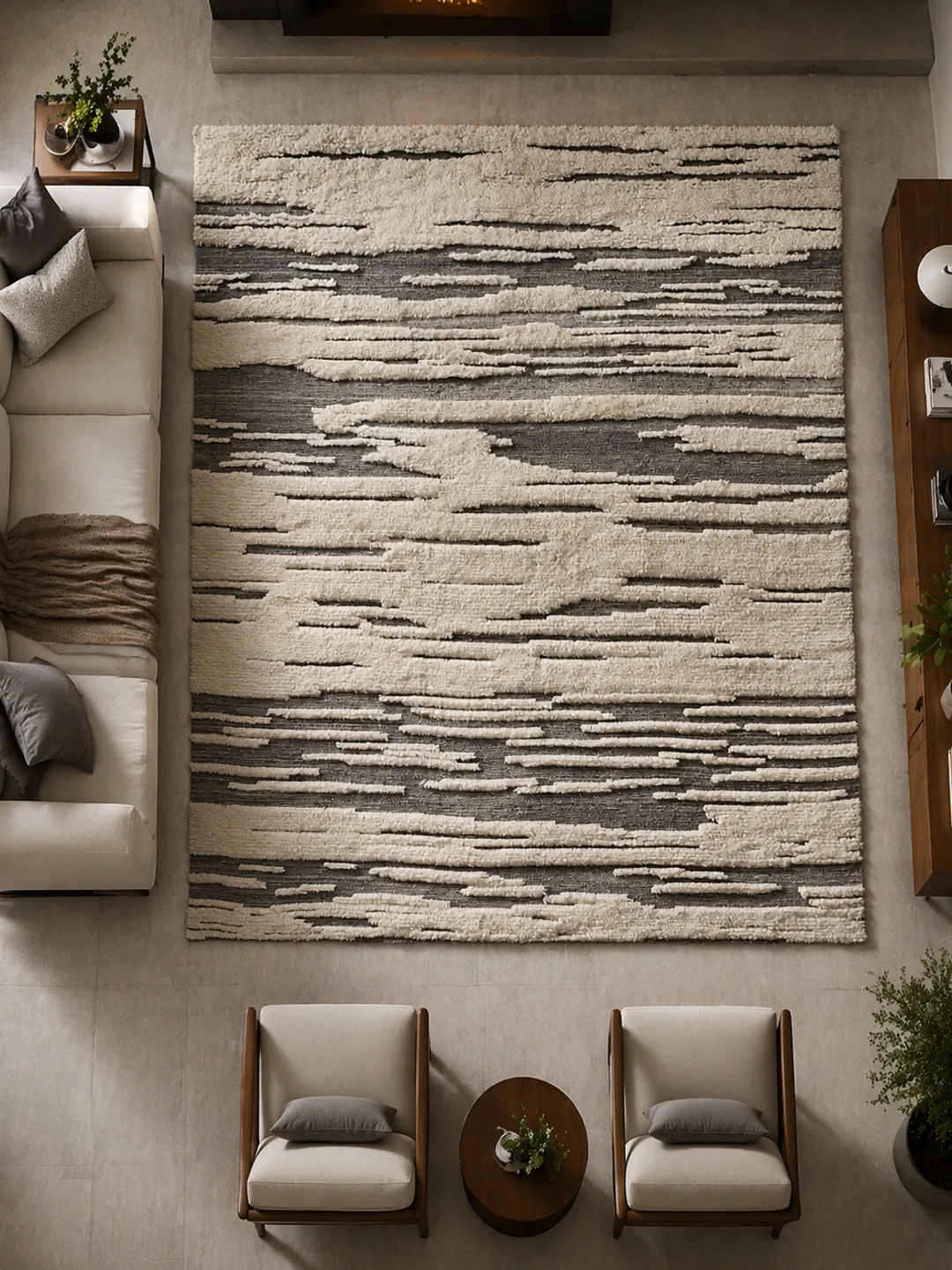 Knob Textured Rug Hand Knotted Rug