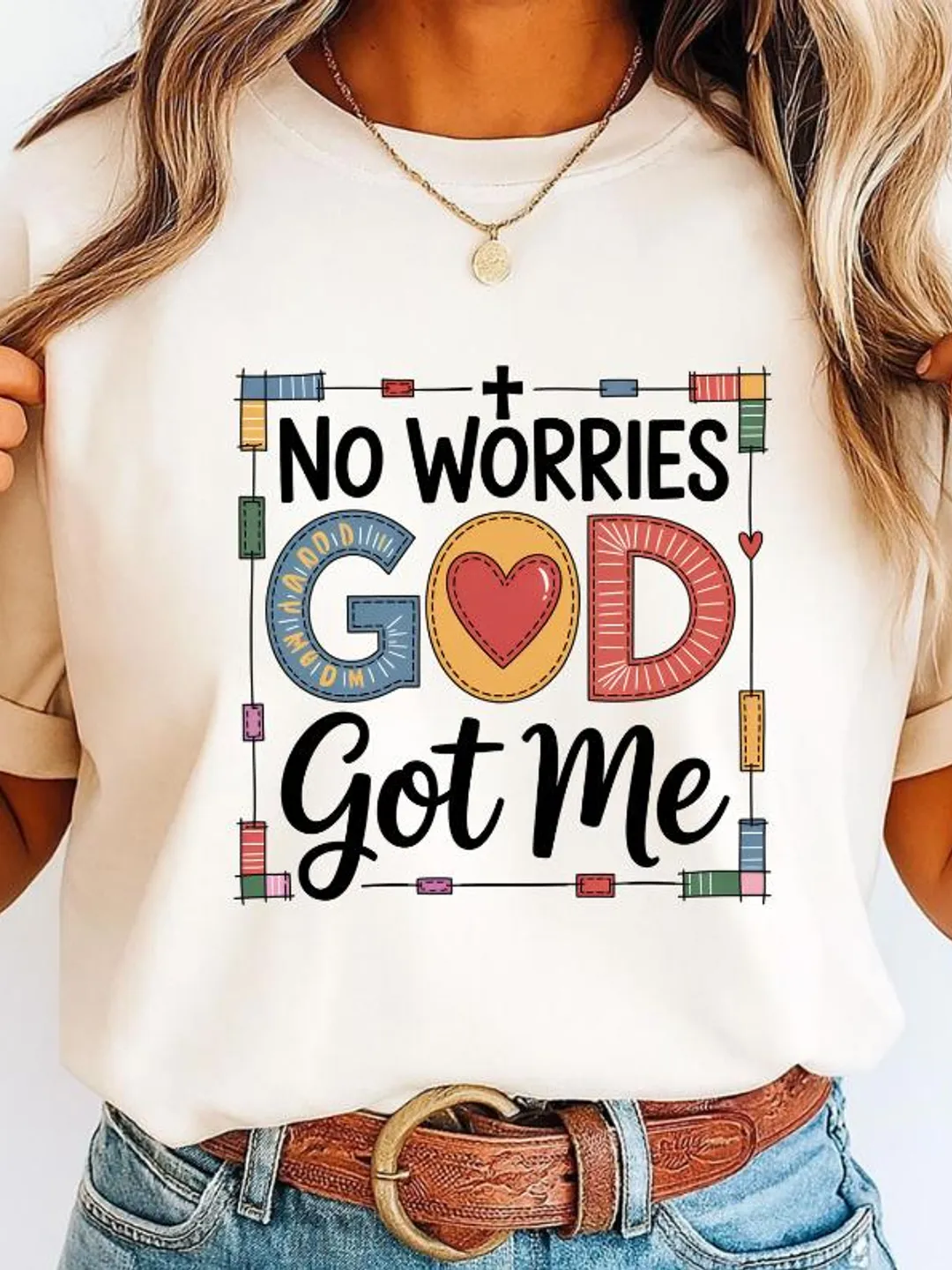 No Worries God Got Me, Trendy Easter Png, Jesus png, Christian t-shirt png, fruit of the spirit, love like jesus, jesus loves you