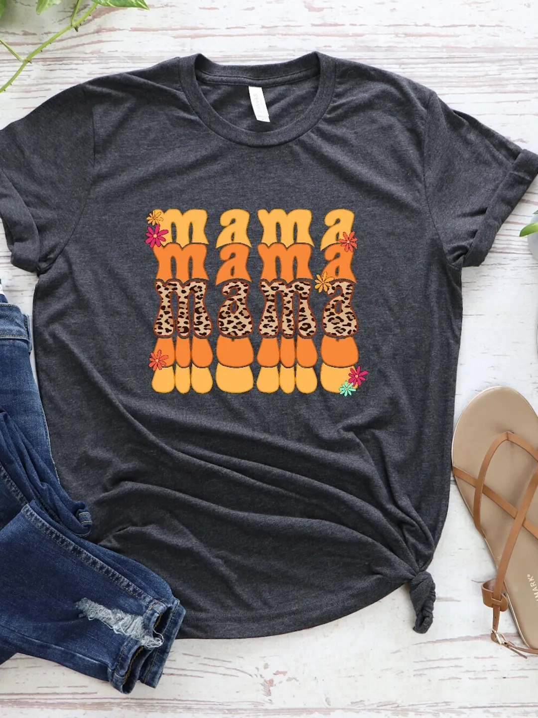 Leopard Print Mom Shirt - Relaxed Fit Cotton Tee