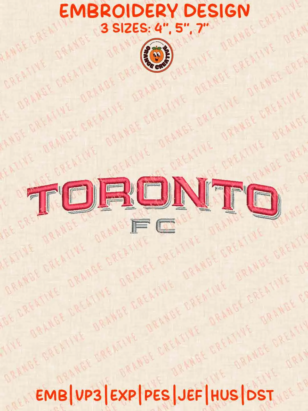 MLS Toronto FC Wordmark Logo Embroidery Files, MLS Toronto FC Embroidery Designs, League Soccer Machine Embroidery Files, MLS Toronto FC Team Machine Embroidery, 3 sizes, Digital Download
