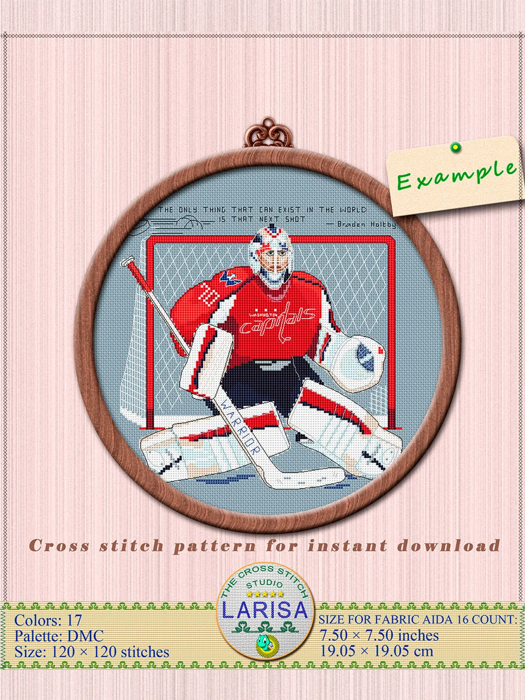 Goalkeeper Pattern Goalie Cross Stitch Pattern | Goaltender | Hockey Goalie